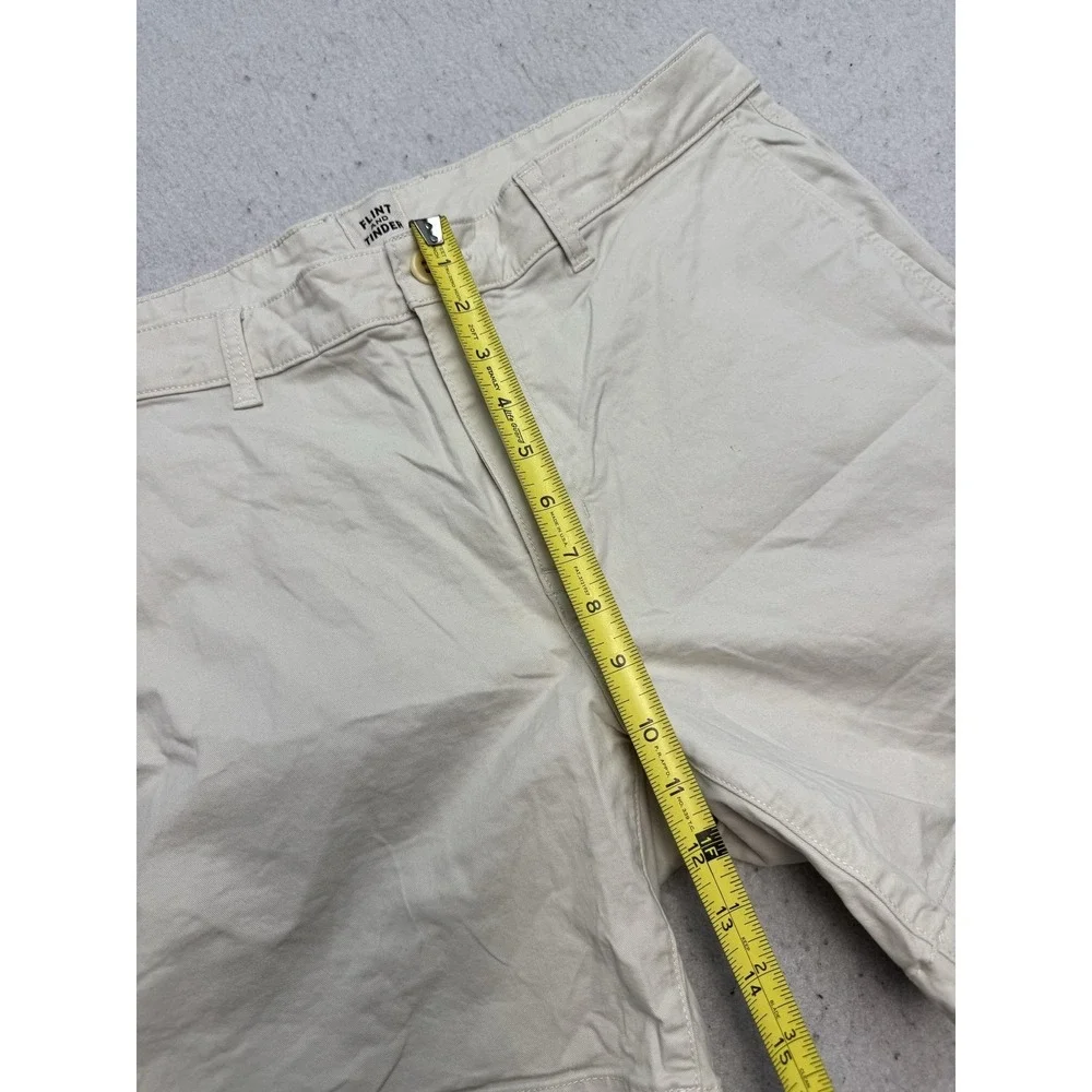 Flint And Tinder Shorts Mens 34 Beige Chino Canvas 7 Inseam Stretch Casual